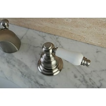 Kb948b Viktorya Mini Yayılmış Lavabo Musluğu, Fırçalanmış Nikel Açık Bej