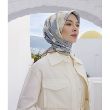 BELLİ Saf İpek Eşarp 4100d Twill İpek - 90 X 90 / Ekru - Beyaz Ekru - Beyaz
