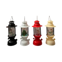 Yılbaşı Ledli Fener Işık Gaz Lambası Desenli Dekoratif Masa Ve Ağaç Süsü 14cm