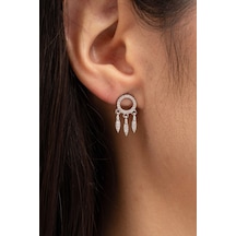 Düş Kapanı Rodyumlu Gümüş Küpe 6945 Gümüş