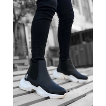 Boa Ba0444 Bağcıksız Rahat Yüksek Taban Siyah Beyaz Taban Erkek Spor Yarım Bilek Bot Çok Renkli