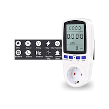 Wattmetre Priz Tipi 16a 3680w Enerji Sarfiyat Ölçer Tüketim Ölçer Akım Korumalı