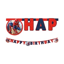 Spiderman Crime Fighter Happy Birthday Banne Çok Renkli