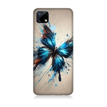 Realme C17 Uyumlu Parçalanan Renkli Kelebek Desenli Silikon Kılıf Çok Renkli
