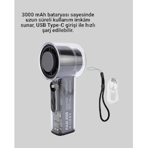 Mini Fan 100 Kademeli Hız İle Taşınabilir Dijital Ekran