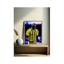 Poster Sarı Lacivert Romelu Lukaku Ahşap Çerçeveli Tek Parça Futbol Tablo Çok Renkli - 911970752 Çok Renkli