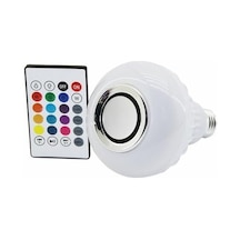 2'si 1 Arada Bluetooth Hoparlörlü Rgb Led Ampul - Uzaktan Kumandalı, Renk Değiştiren Akıllı Müzik Çalar Lamba