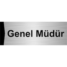 Genel Müdür 10x20cm Gümüş Renk Metal Yönlendirme Levhası
