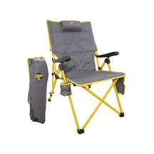 Comfort Funky Chaırs 3 Kademeli Katlanabilir Kamp Sandalyesi Siyah Sarı