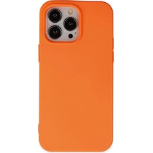 Durukar Apple, Uyumlu iPhone 14 Pro Max Kılıf Nano İçi Kadife Silikon - Turuncu