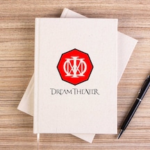 Dream Theater Logo 2 Çizgisiz Kanvas Defter Krem