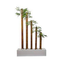 50 Cm Beyaz Mdf Saksıda Simetrik 5 Bambulu Seperatör Yeşil