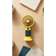 Mini El Fanı Figürlü Sarı Siyah Kompakt Tasarımlı,usb Şarjlı Güçlü Taşınabilir Vantilatör Fan-pl103ss