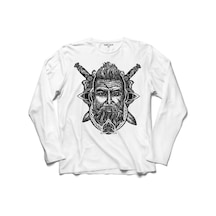 Vıkıngs Skull Head Iskandinav Vikingler Uzun Kollu Tişört (518430622)