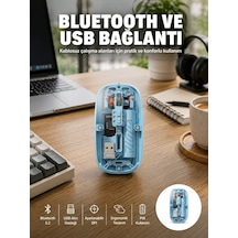 Bluetooth 5.2 Destekli Mavi Pilli Kablosuz Mouse Yeni Nesil