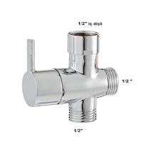 Banyo Robot Duş Seti Yönlendirici Musluk 1/2 - 1/2 - 1/2 İç Dişli Rekor Gri