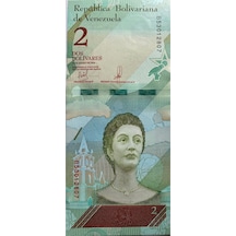 Venezuela 2018 Yılı 2 Bolivares Kağıt Para Çil Unc Koleksiyon Para