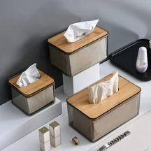 Küçük Beyaz-iskandinav Basit Yaratıcı Şeffaf Doku Kutusu Ev Oturma Odası Kağit Kutu Yüz Kağıt Restoran Masa Peçete Saklama Kutusu