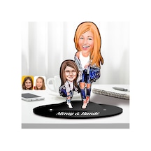 Bk Gift Kişiye Özel Anne-kız Karikatürlü Ahşap Biblo-2, Anneye Hediye, Anneler Günü Hediyeleri Kobitmeyencom30612 Bk