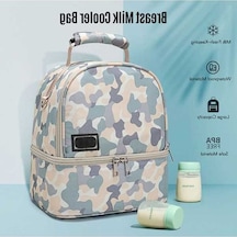 Flybuy Üst Tutan Taze Süt Su Soğutma Sırt Çantası Pompa Omuz Leezsing Katmanlı Göğüs Sızdırmaz Çift Biberon Askılı Gri