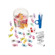 Dikiş Nakış Kumaş Kağıt Maşası Plastik Klips Tutucu Mandal 60 Ad