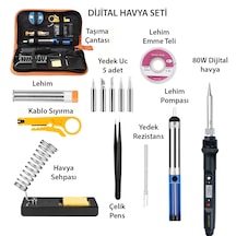 Exeo Dijital Isı Ayarlı Havya Set Lehim Makinesi Seti 80w Çantalı