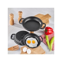 Taç Bella Döküm 3lü Sahan Set Siyah