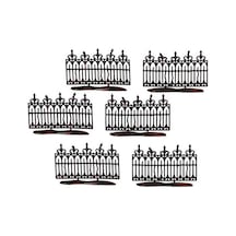 Department 56 Köy Koleksiyonları İçin Cadılar Bayramı Aksesuarları Ürkütücü Minyatür Çit Heykelcik Seti, 5,5 Cm, Siyah
