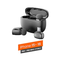 Plentiful Profesyonel Kablosuz Yaka Mikrofonu İphone 15/16 Uyumlu 2 Mikrofonlu Type-c 1072