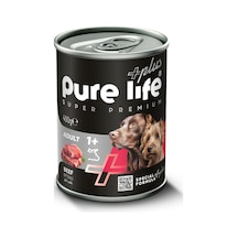 Purelife Plus Sığır Yetişkin Köpek Konserve Mama 400gr