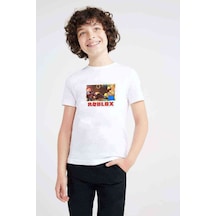 Tshirthane Roblox Baskılı Unisex Çocuk Beyaz T-Shirt