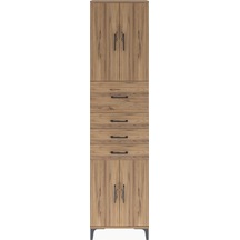 Arges Dolap 3 Raflı 4 Çekmeceli 4 Kapaklı 60x30x243 Çam-çam Çam
