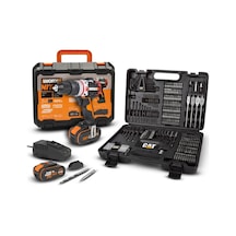 Worx WX354.4SET 20V/4.0AH Li-ion Çift Akülü Kömürsüz Profesyonel Şarjlı Darbeli Matkap + DA01903 201 Parça Delme Vidalama Uç Seti