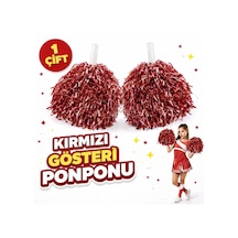 1 Çift 2 Adet Kırmızı Renk 23 Nisan 19 Mayıs 29 Ekim Okul Gösteri Ponponları Ekstra Dolgun