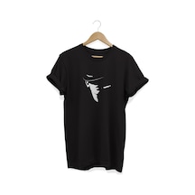 Sigara Baskılı Siyah T-shirt Kadın Siyah