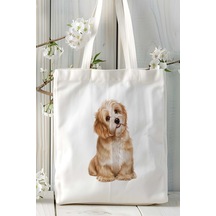 Art Hediye Maltese Terrier Köpek Baskılı Omuz Çanta Kişiye Özel Model 9 Çok Renkli