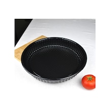1 Adet Emaye Yuvarlak Fırın Tepsisi 29 Cm Tart Kalıbı Kek Tepsi Fırın Kabı 29x5 Cm Siyah