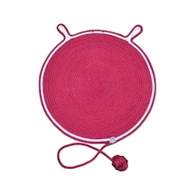 El Örgüsü Halat Kedi Tırmalama Ve Oyun Matı - Pembe