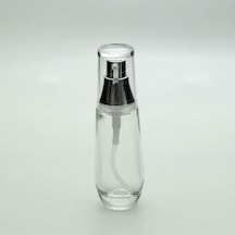 Krem ve Losyon Şişesi 30 ML 20 Adet Boş Şeffaf Cam Gri Kapaklı