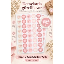 Thank You Sticker Seti 70 Adet 2 Sayfa Yuvarlak Teşekkür Sticker Hediye Paketi, Butik Sipariş, Davetiye Ve Paketleme Etiketi Çok Renkli