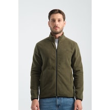 Shooter Sportswear Erkek Polar Sweatshirt Kışlık Standart Fit Outdoor Karyoka Dikiş Detaylı Haki