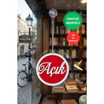 Yuvarlak Model 3d Açık-kapalı Tabelası - Kırmızı