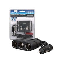 Olesson 1678 12-24v 4 Usb Girişli 120w 80cm Kablolu 3'lü Araç Çakmak Çoklayıcı