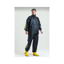 Butik İstanbul Unisex Tam Kalıp Motorcu Kurye Su Gecirmez Yağmurluk Takım - Siyah