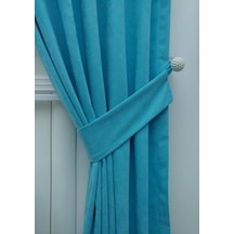 Evdepo Home Turkuaz Fon Perde Tek Kanat (536525153) Turkuaz