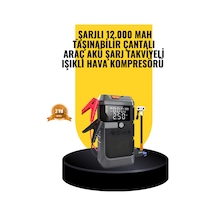 Depomıx Işıklı Hava Kompresörlü Tnabilir Akü Takviye Ünitesi