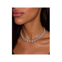 Eclat Collection Amorette Kalp Taşlı Rodyum Kaplama Silver Su Yolu Kolye Çıkarılabilir Uzatma Parçalı Gümüş Gümüş