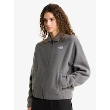 The North Face Nf0a8j6k-0v2 W Fleece Collared Jacket Kadın Ceket Gri