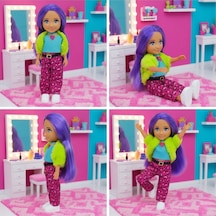 Ankiki Moda İkonu Bebek Figür 13 Cm - Mor Saçlı Hip-hop Rüzgarı