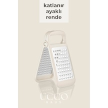 Katlanır Ayaklı Beyaz Rende Çift Yüzlü Paslanmaz Çelik Güvenli Kullanım Pratik Mutfak Rendesi Çelik Diğer